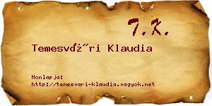 Temesvári Klaudia névjegykártya
