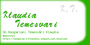 klaudia temesvari business card